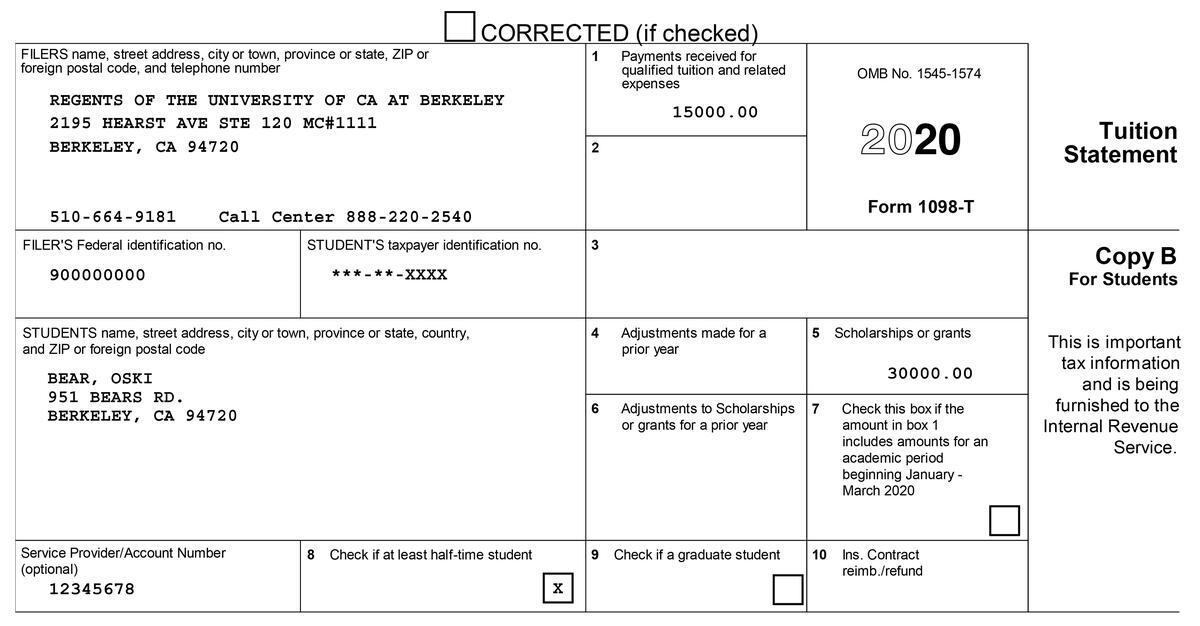 1098T sample form for tax year 2020